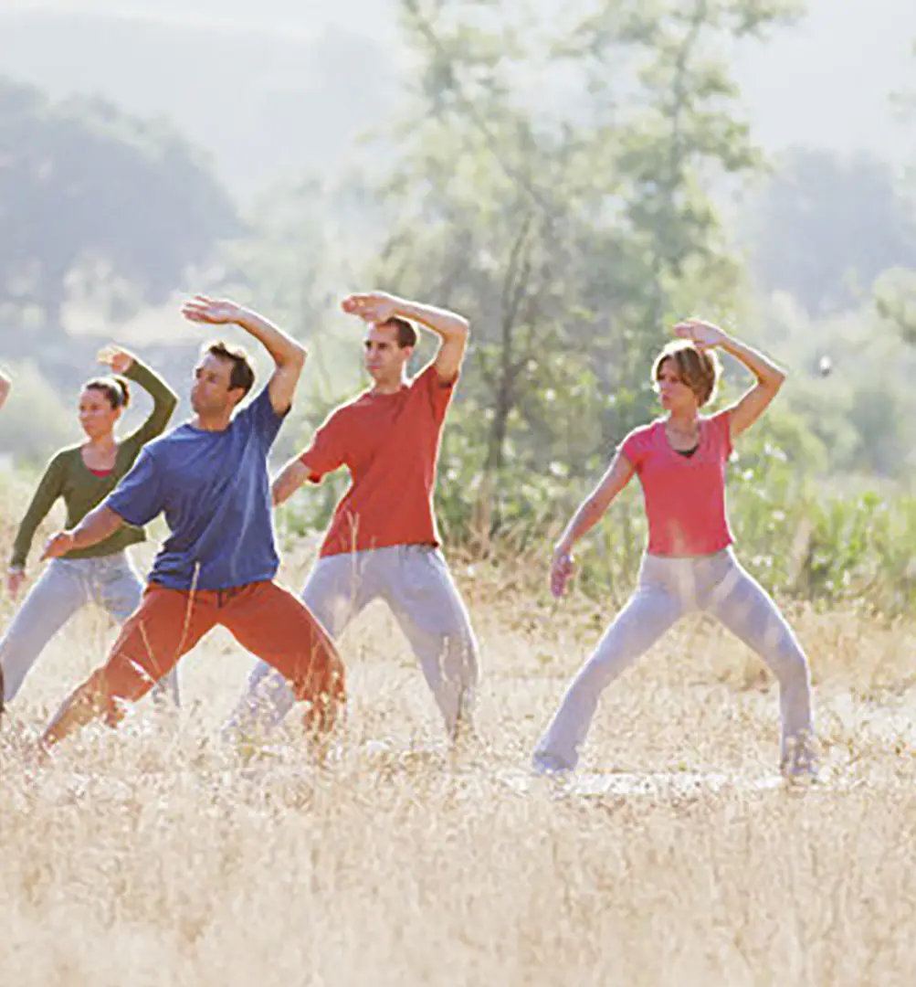 Tai Chi health benefits illustration showing wellness and balance