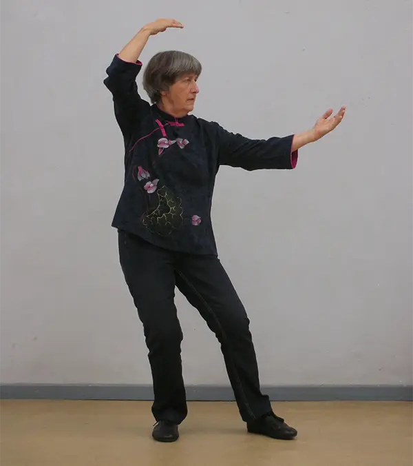 James Godwin demonstrating Qigong breathing and movement techniques